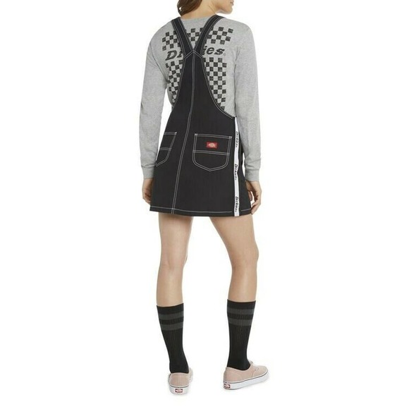 Dickies Juniors Black Overall Mini Dress - Picture 2 of 7
